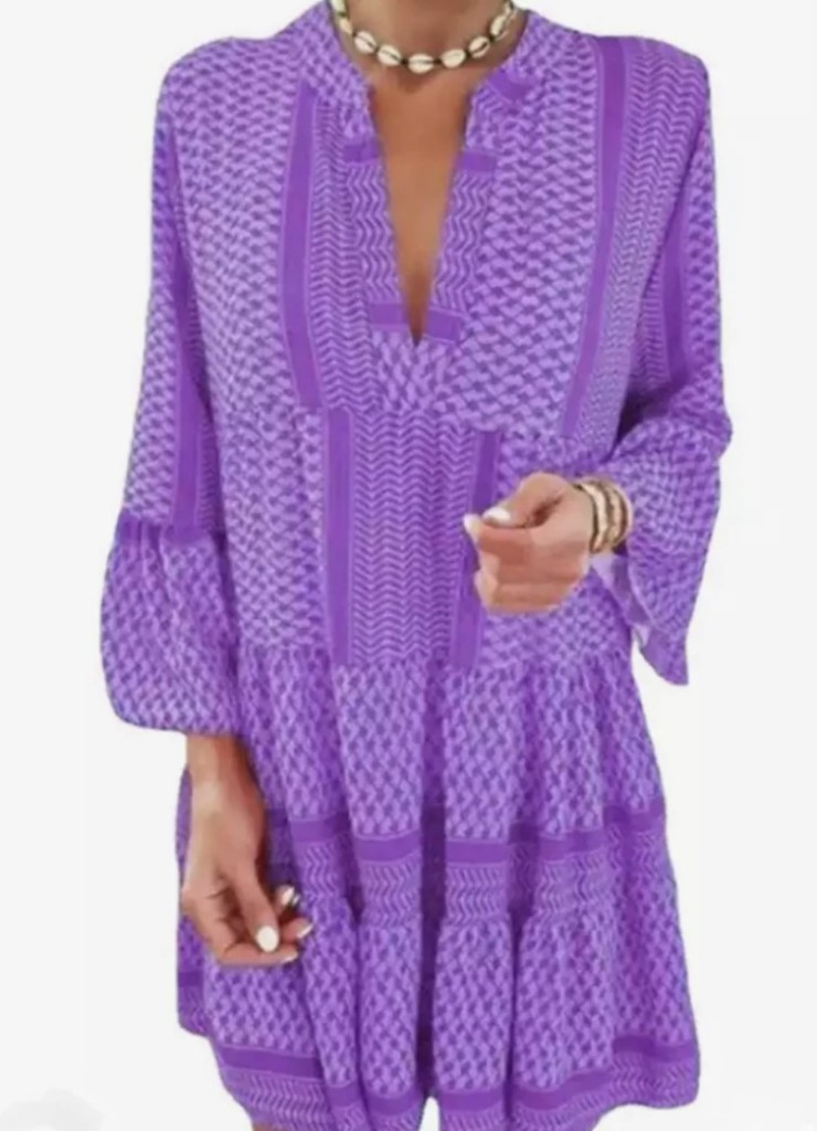 layered summer dress, purple layered dress